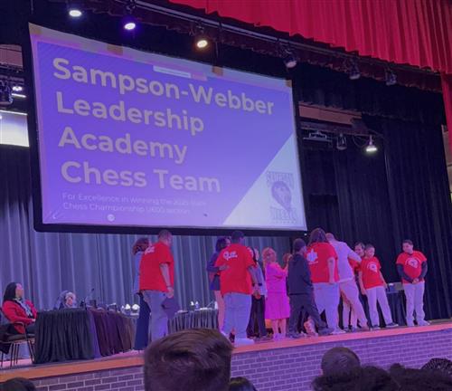  Sign recognizing Sampson Webber's Chess Team